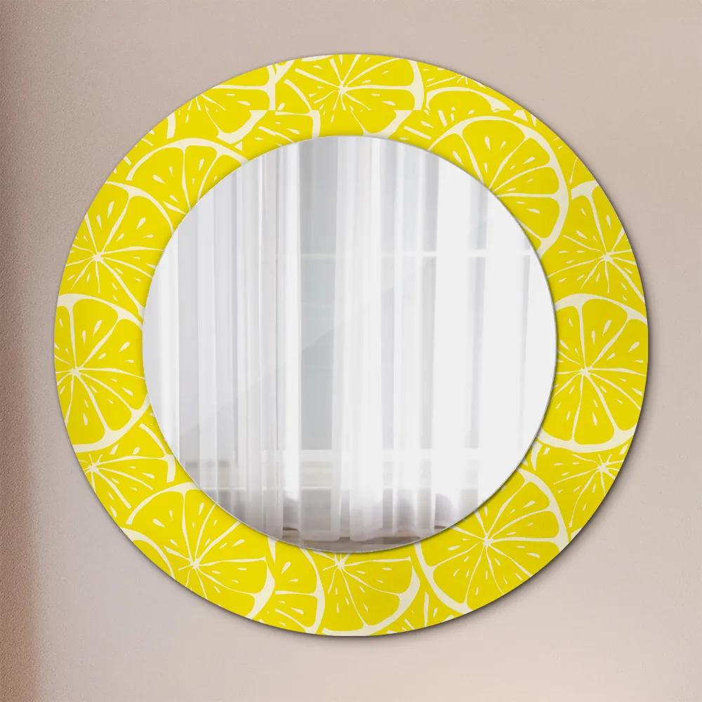 Okrúhle dekoračné zrkadlo s motívom Citrón fi 50 cm