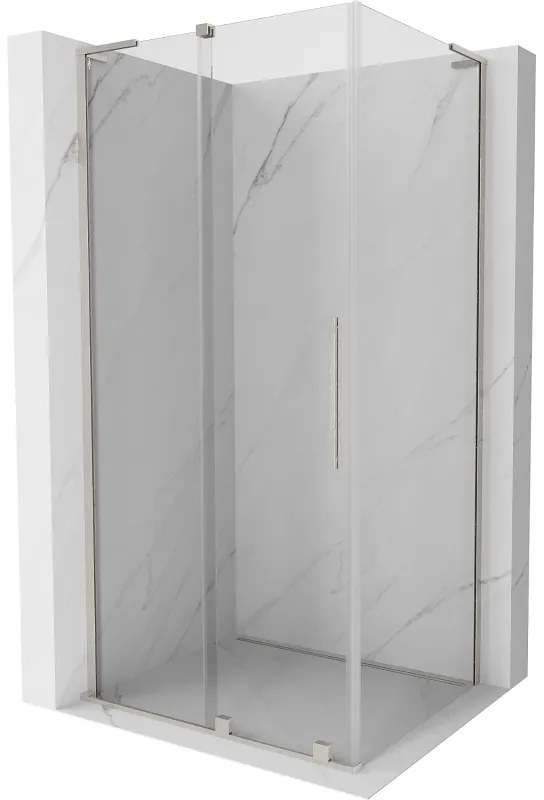 Mexen Velar L, sprchový kút s posuvnými dverami 120 x 85 cm, 8mm číre sklo, brúsená oceľ, 871-120-085-03-97