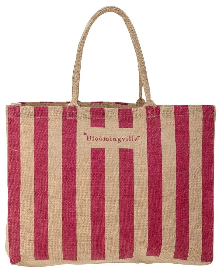 Bloomingville Nákupná taška BERGAMO, ružová, juta