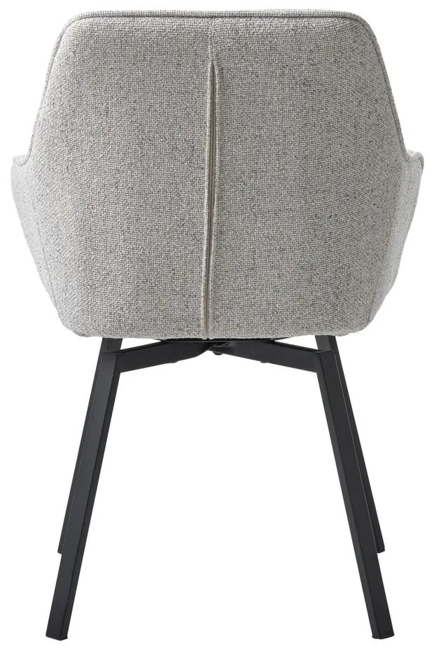Svetlosivé čalúnené jedálenské kreslo s podrúčkami Alma – Unique Furniture