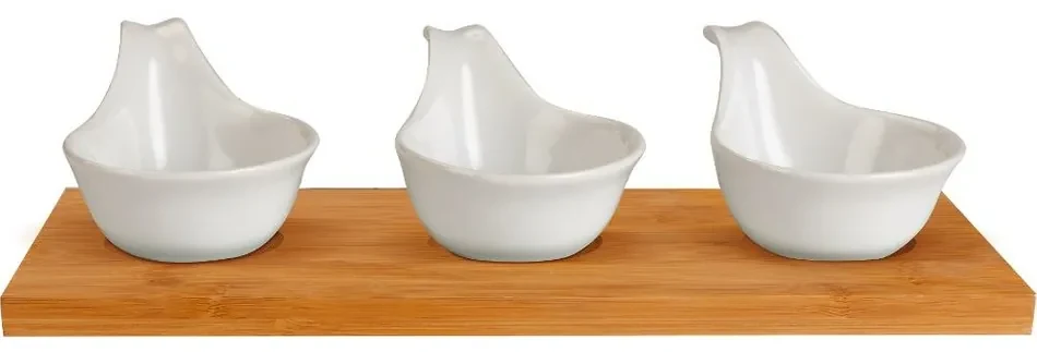 Lamart LT9219 4-dielna servírovacia súprava misiek Bamboo, 27 x 12 cm