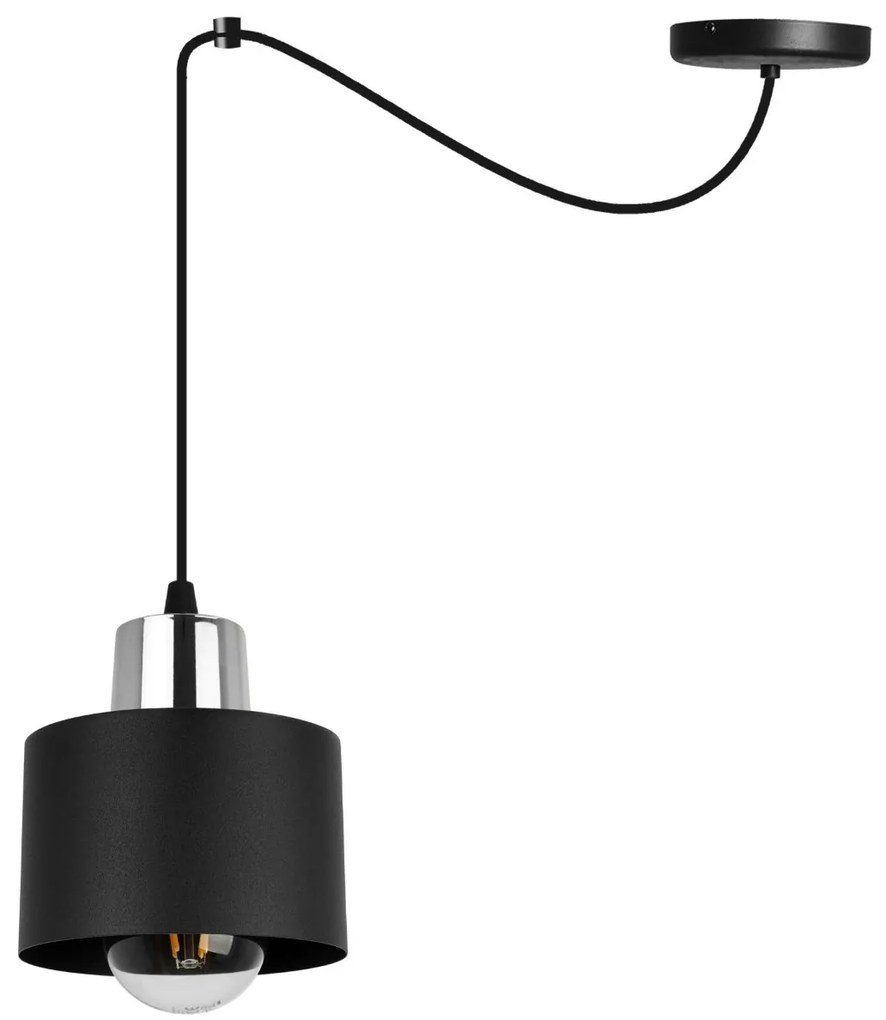 Závesné svietidlo Panta Spider, 1x čierne kovové tienidlo, ch