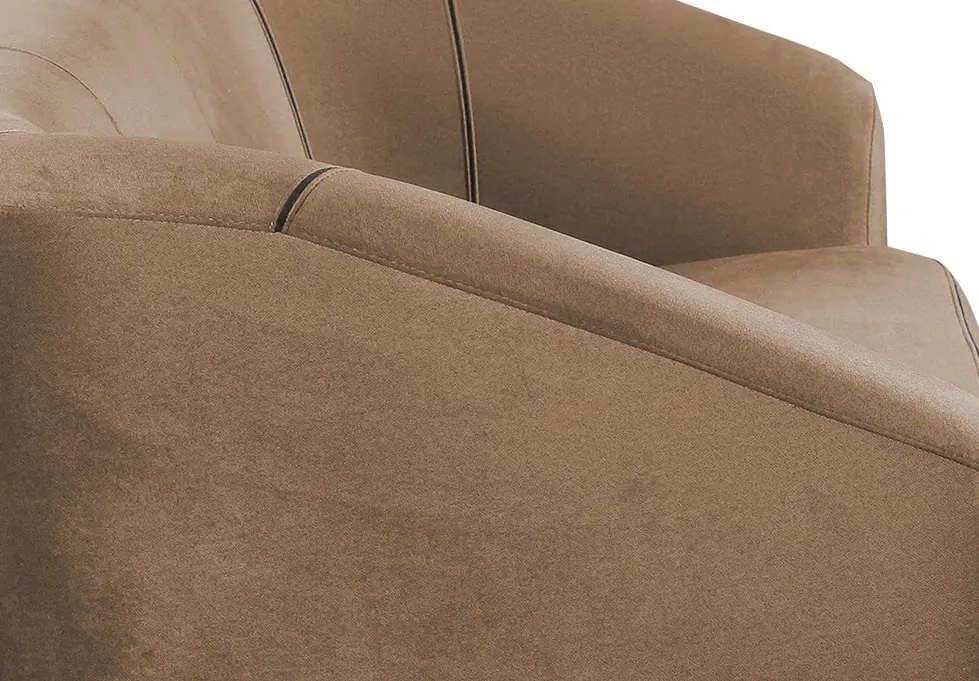 Trojmiestna pohovka Olivio, svele hnedá  zamatová látka