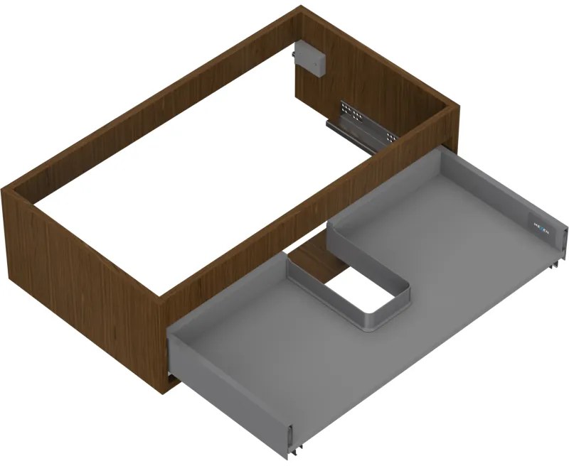 Mexen Box-A, závesná skrinka 80 cm, 1 zásuvka, orech, 91AX0-0800-235-1-86