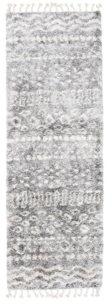 Kusový koberec shaggy Alsea sivý atyp 80x300cm