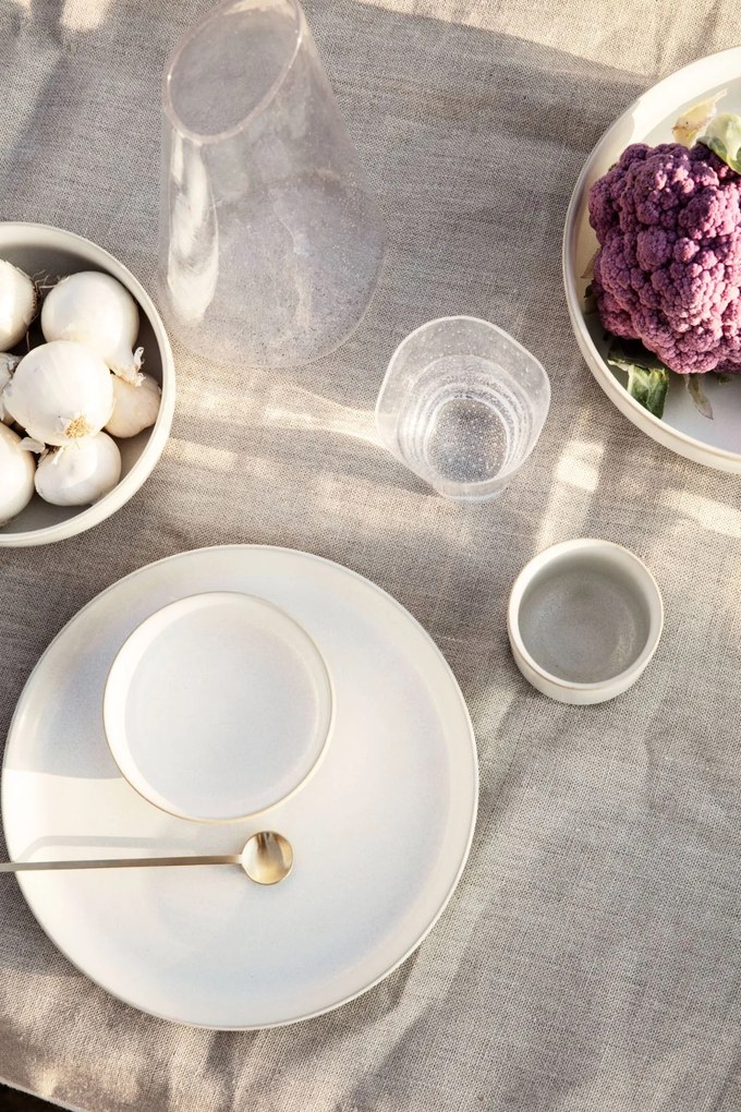 ferm Living Jedálenská misa Sekki kamenina krémová 18 cm