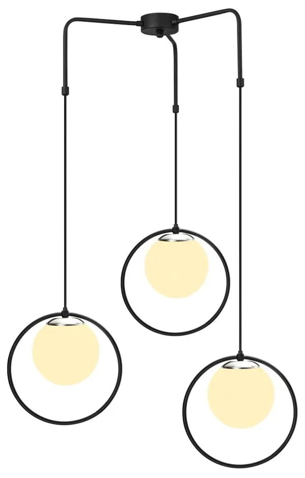 Čierne kovové závesné svietidlo Opviq lights Nazarios