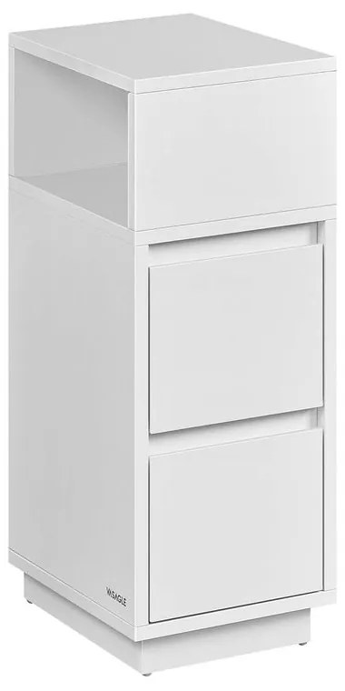 VASAGLE Úzky nočný stolík s 2 zásuvkami – LET656 Farba: krémová