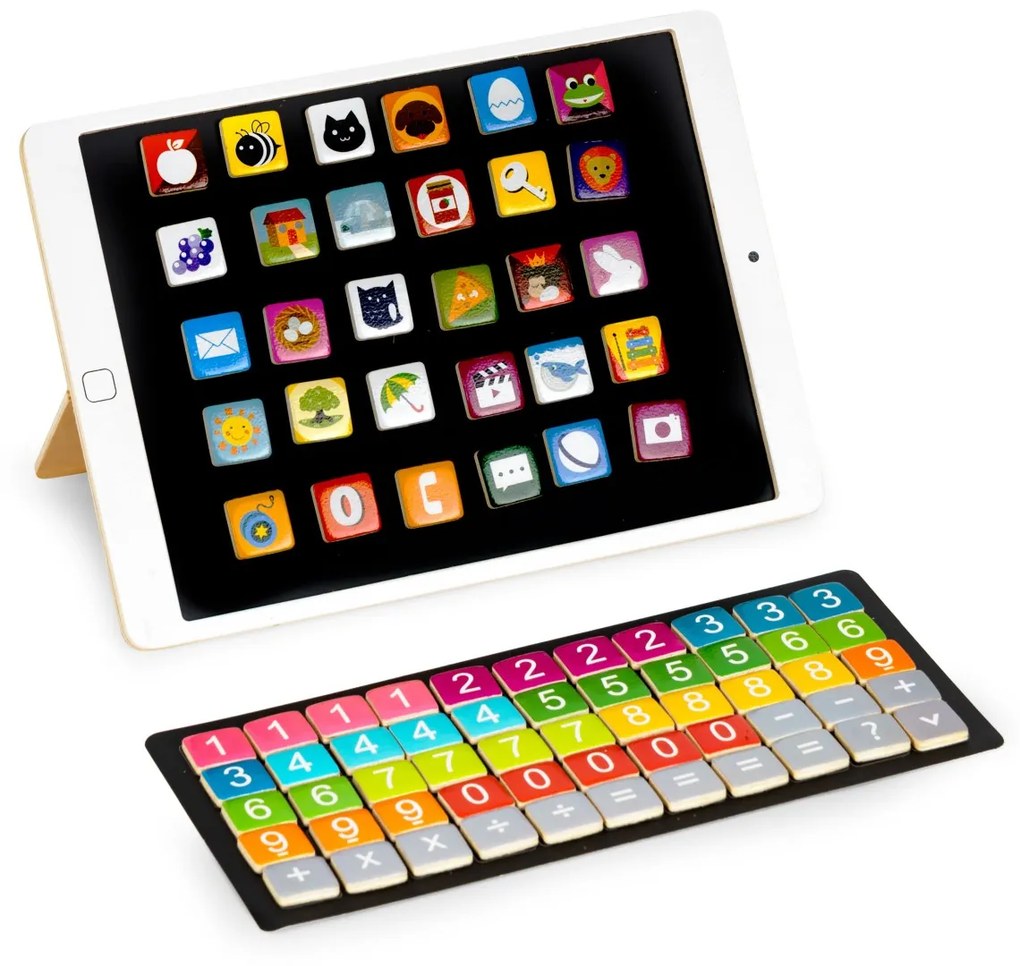 Drevený vzdelávací tablet a magnetická tabuľa ECOTOYS