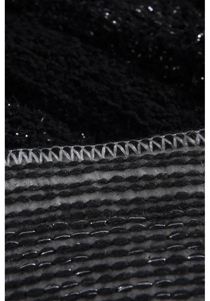 Čierne kúpeľňové predložky v súprave 3 ks 100x60 cm Wave – Foutastic