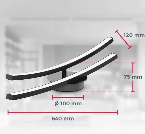 LED stropné svietidlo 2xLED/6W/230V 3000K čierne