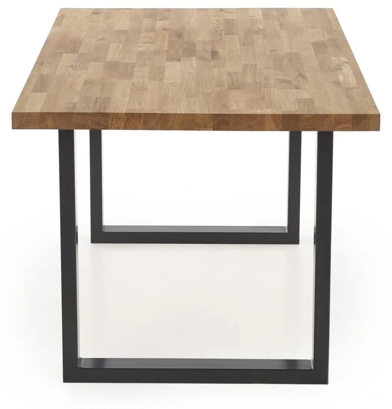 Jedálenský stôl Dusu 160x90 cm prírodný dub/čierny