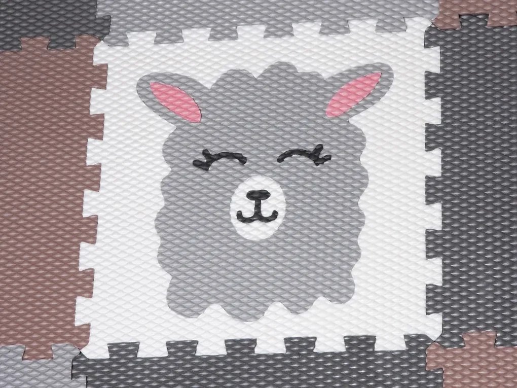 Dvanásťdielna puzzle podlaha do detskej izby SIVÉ HVIEZDY