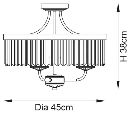Endon 90264 - Prisadený luster CHESTERFIELD, 3xE14/6W/230V, priemer 45 cm, lesklý chróm