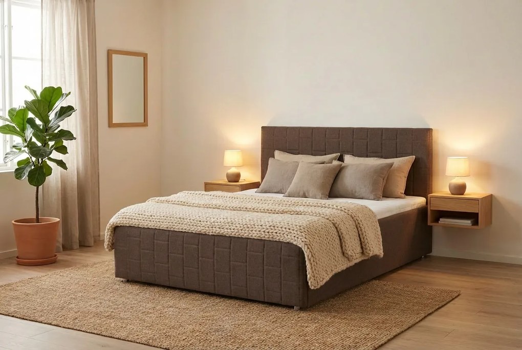 Postel OTTO 180x200 cm Hnedá S matracom