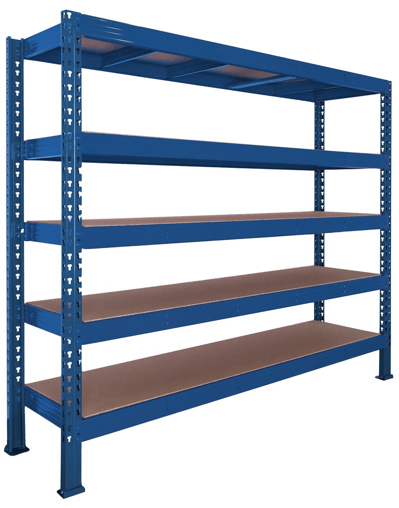 Trestles Nekonečný priemyselný regál 2200x1600x800, 5 políc Farba: červená a čierna