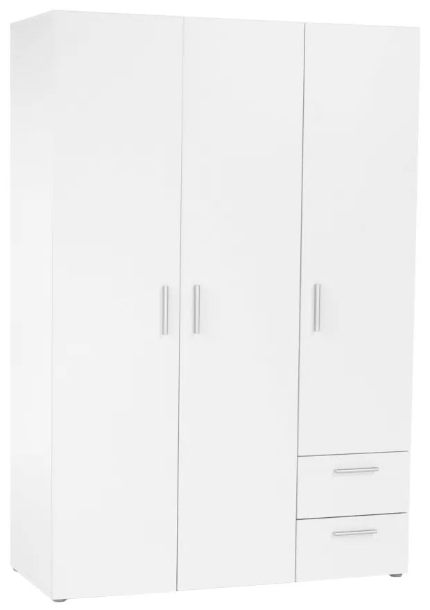 Trojdverová šatníková skriňa so zásuvkami Adeli - biela
