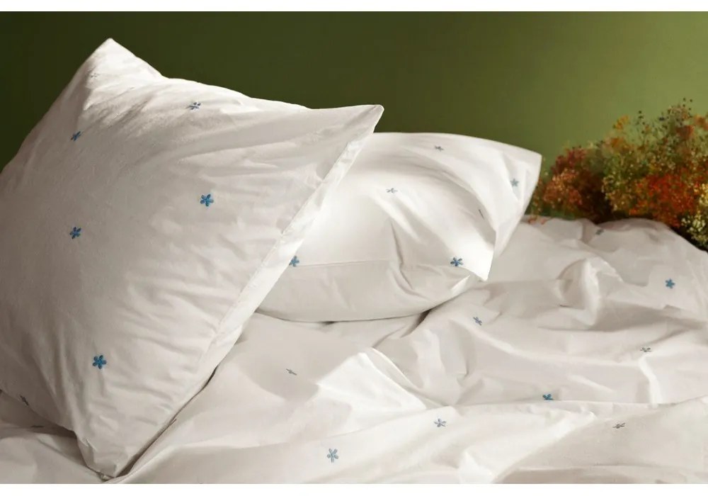 Biele obliečky na jednolôžko z bavlneného perkálu 140x200 cm Daisy – JUNA