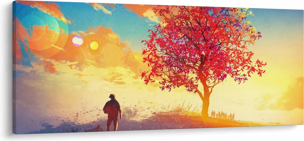 Obraz stromu na kopci (120x50 cm)