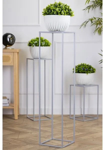 Stojan na kvety 100x24 cm šedá