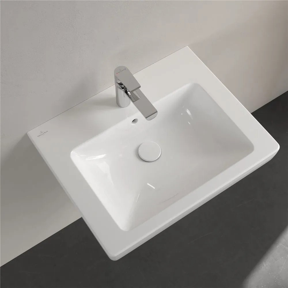 VILLEROY &amp; BOCH Subway 2.0 závesné umývadlo s otvorom, s prepadom, 600 x 470 mm, biela alpská, 71136001