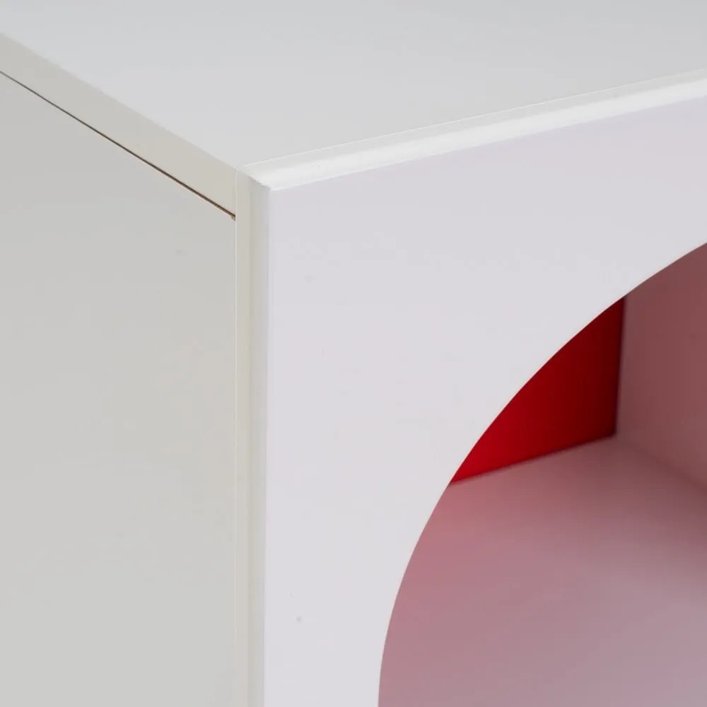 Červeno-biela knižnica 76x70 cm – Casa Selección