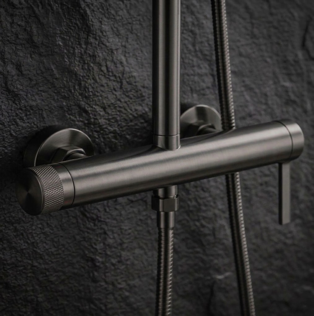 Rea RIVO, sprchová súprava s pákovou batériou, grafitová, REA-P9497