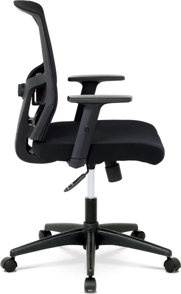 Kancelárska otočná stolička PELTA — sieť / látka, čierna