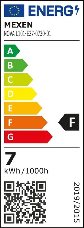 Mexen Nova, LED žiarovka E27, G45, 7W, teplá - 3000K, 735 lm - L101-E27-0730-01