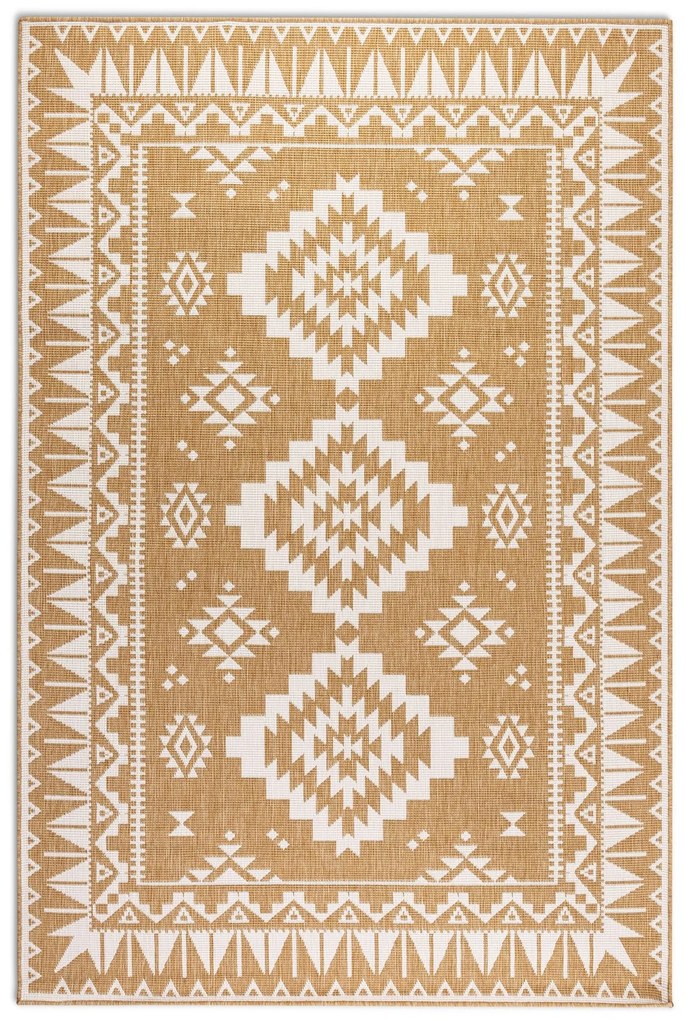 ELLE Decoration, Kusový koberec Gemini 106022 Ochre z kolekcie Elle – na von aj na doma, 80x150, žltá, chodba / predsieň