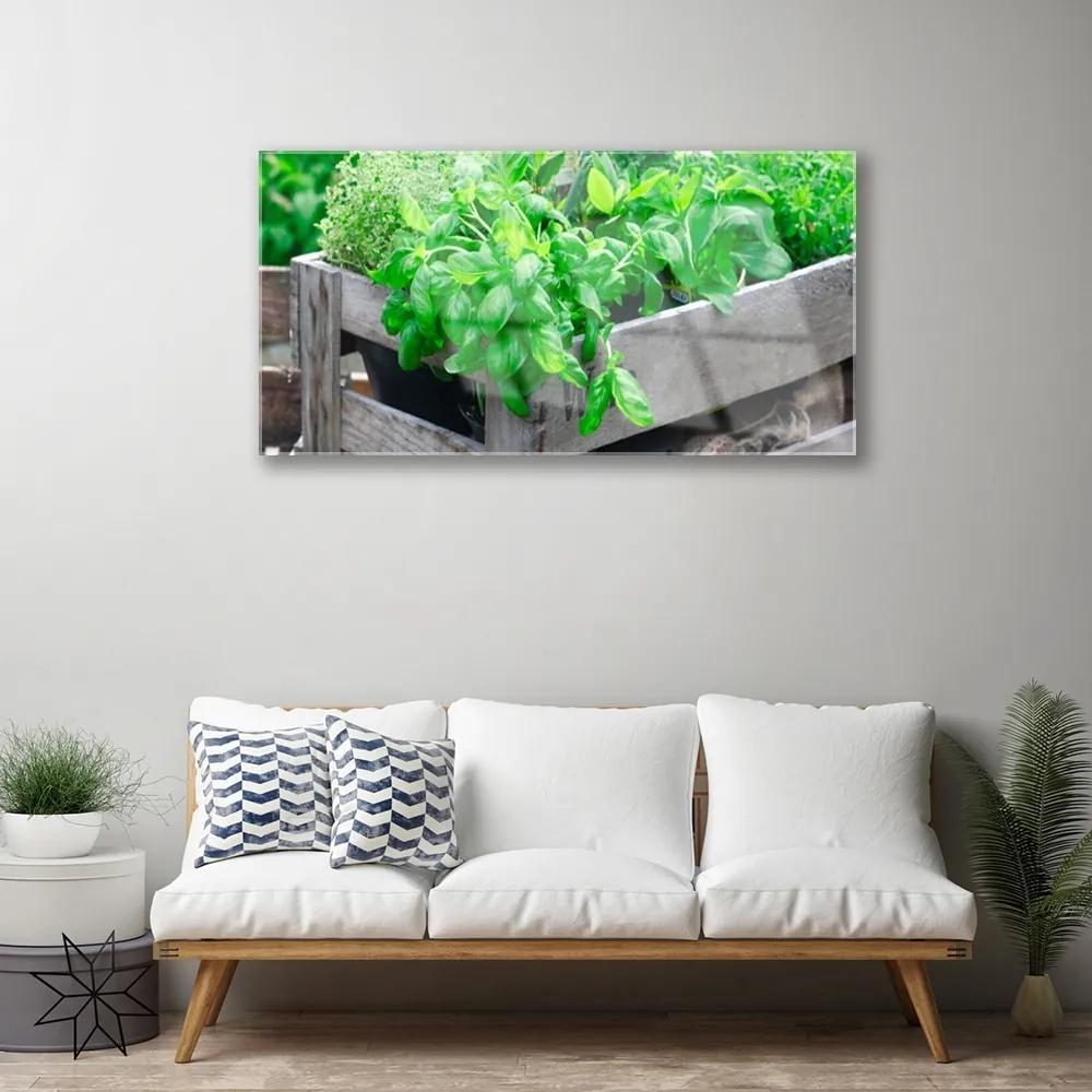 Obraz na skle Listy príroda rastlina 125x50 cm