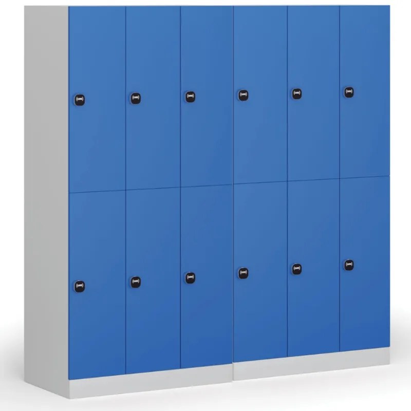 Šatníková skrinka s úložnými boxmi, 6 boxov, 1850 x 900 x 500 mm, demont, zámok s čítačkou RFID kariet, béžové dvere