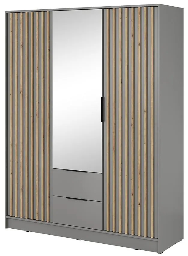 Skriňa Nelly 3d Zrkadlo Sivá/Artisan