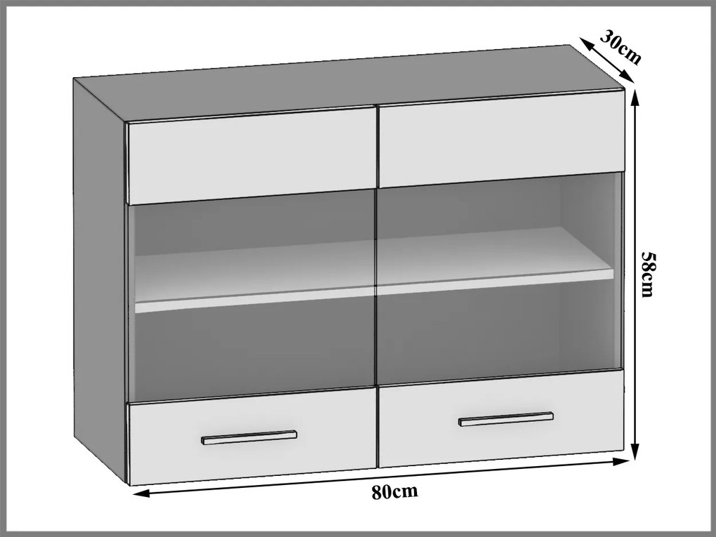Kuchynská skrinka Belini horná 80 cm biely mat  TOR SGW80/2/WT/WT/0/E