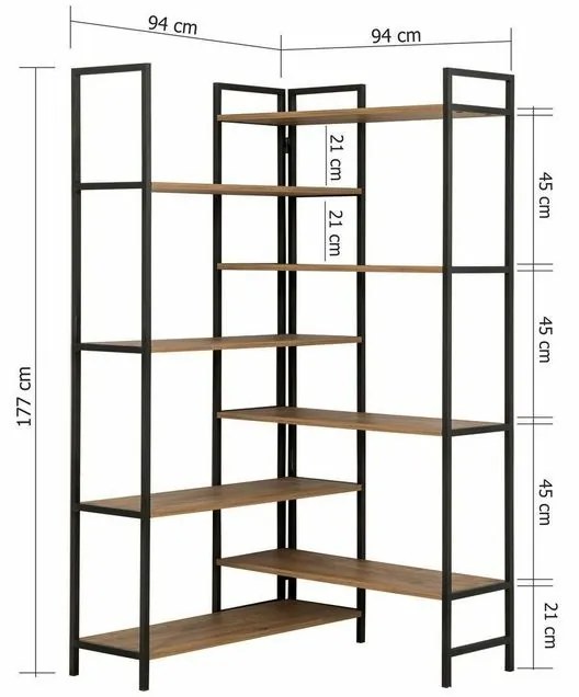Regálová jednotka Edra Black a Atlantic Pine