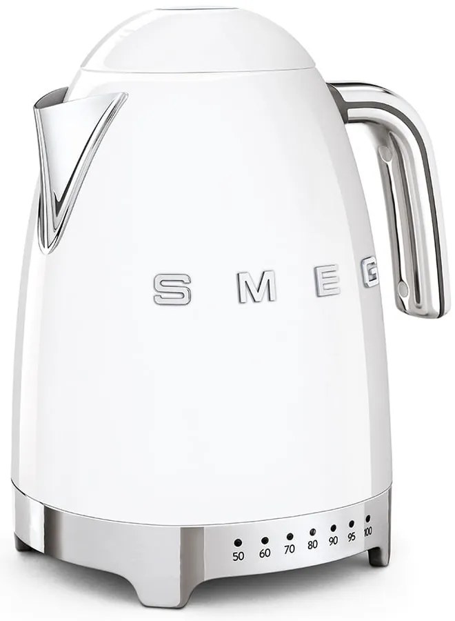 Biela rýchlovarná kanvica z nehrdzavejúcej ocele 1,7 l Retro Style – SMEG