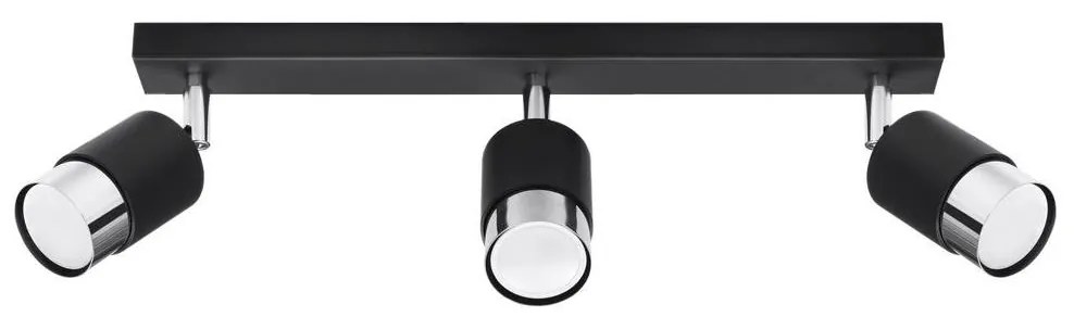 Sollux SL.1066 - Bodové svietidlo NERO 3xGU10/40W/230V čierna/lesklý chróm SLX0828