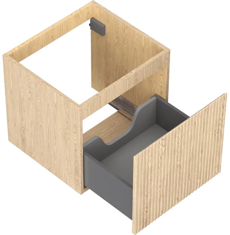 Mexen Rivel, kúpeľňová skrinka 50 cm, 1 zásuvka, drážkovaná, dub, 91A20-05047-1-BF81