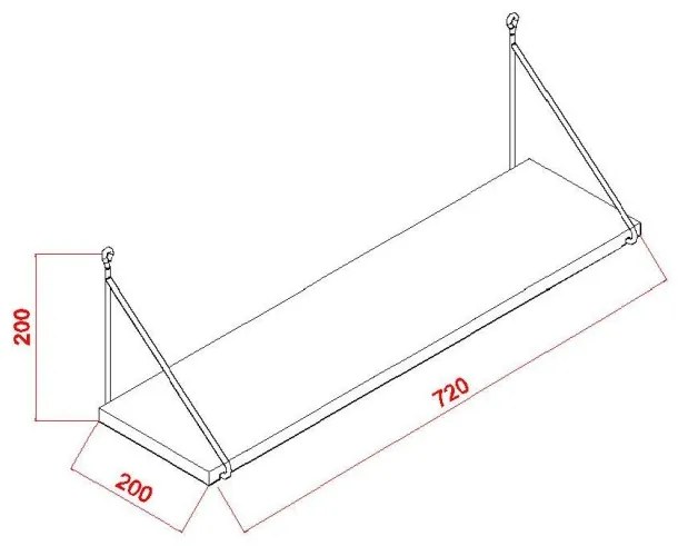 Nástenná polica ARMONI III 72 cm hnedá