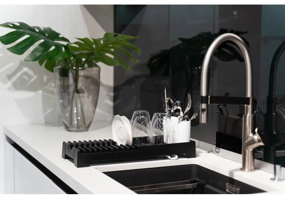 Čierny odkapávač na riad Vialli Design Livio Duo