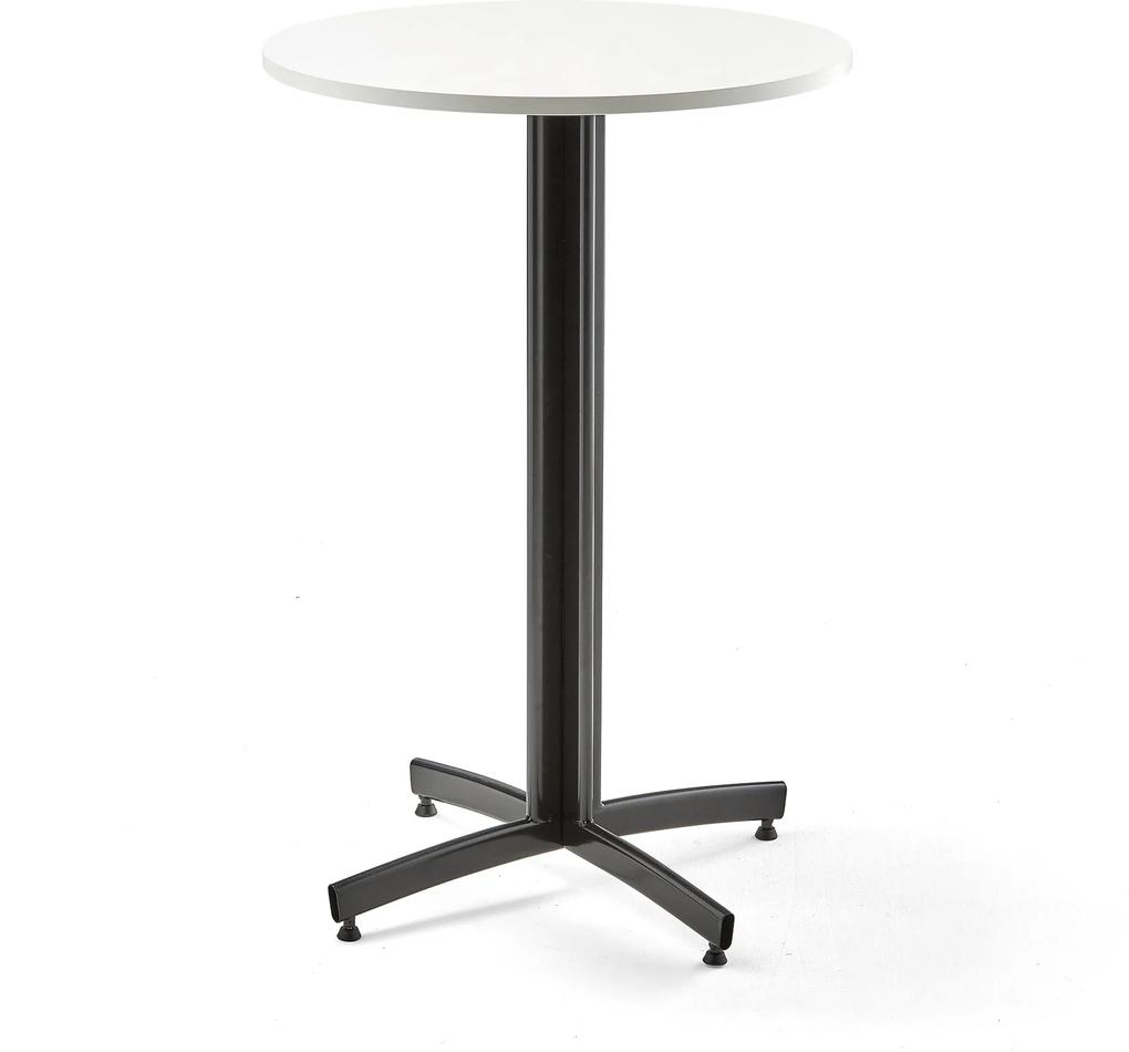 Barový stôl Sanna, Ø 700x1050 mm, biela, čierna