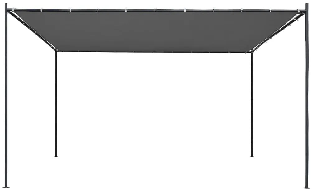 vidaXL Altánok so šikmou strechou 400x400x270 cm, antracitový 180 g/m²