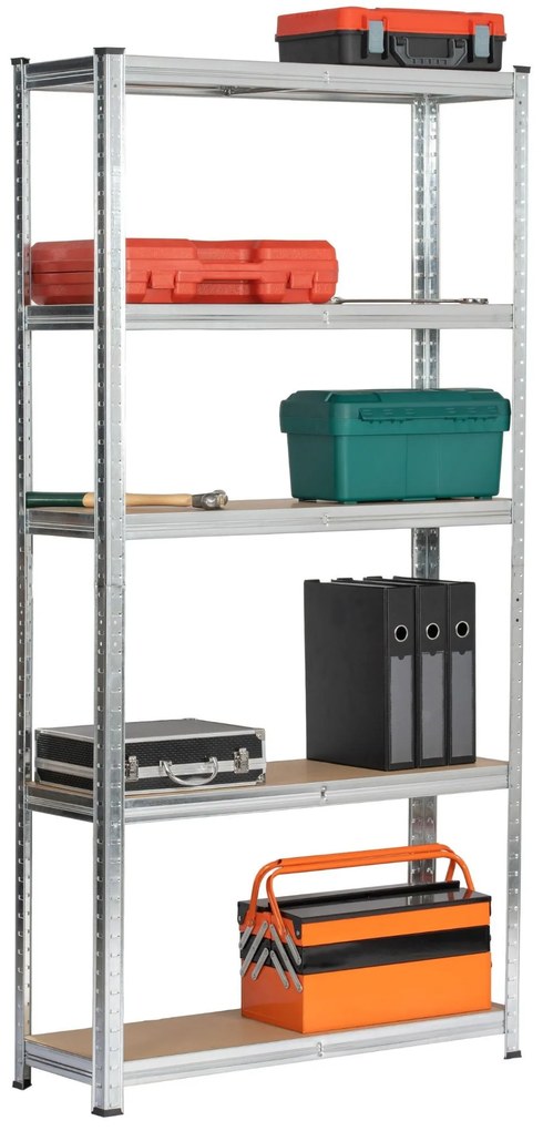 Kovový regál REGMET 90x30x180 cm stříbrný