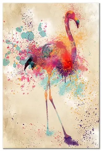 Artgeist Obraz - Watercolor Flamingo (1 Part) Vertical Veľkosť: 40x60, Verzia: Premium Print