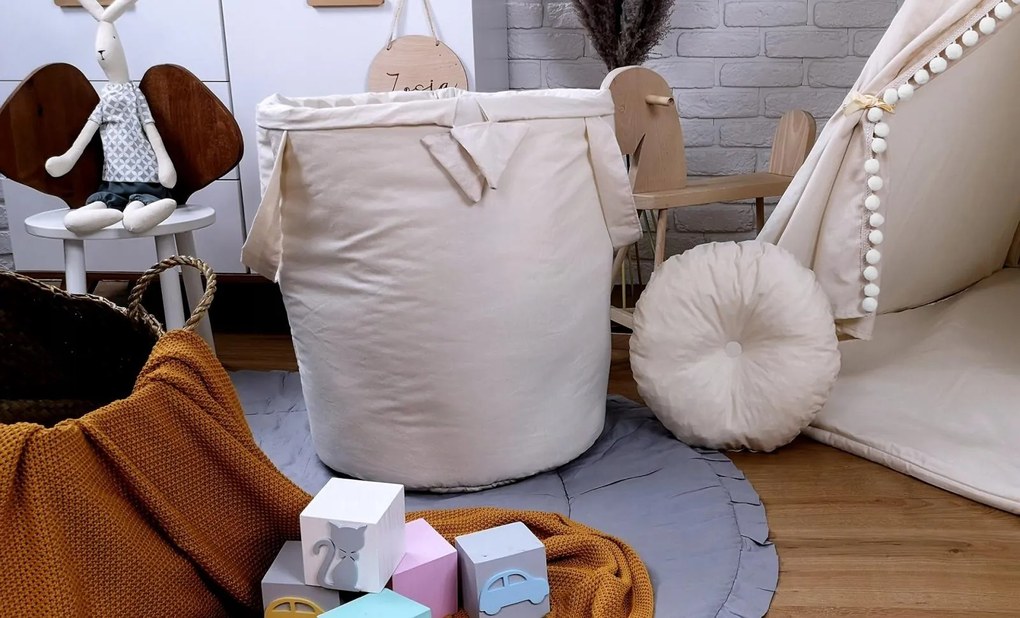 Detský kôš na hračky SUPERIOR - ECRU