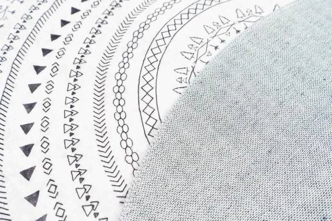 Protišmykový koberec NOVO krémový / čierny kruh