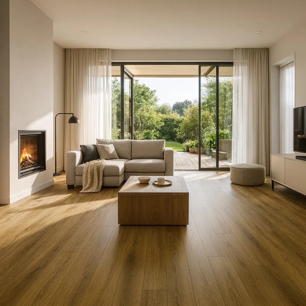 Beauflor, PVC podlaha - lino Quintex Gambela Oak 669D, na mieru, šíře 4m,5m, hnedá, filc, chodba / predsieň