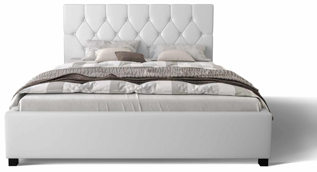 Manželská posteľ 140 cm Sylvie (biela) (s roštom a úložným priestorom). Vlastná spoľahlivá doprava až k Vám domov. 1047155