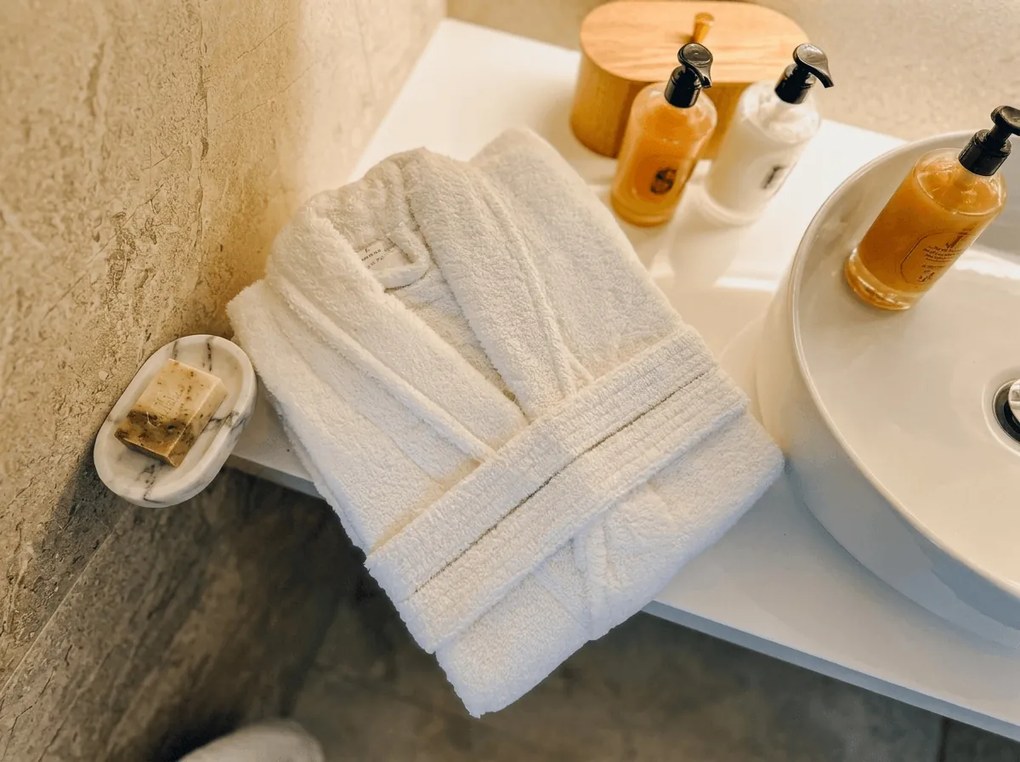 Froté župan Deluxe biely Veľkosť: XXXL
