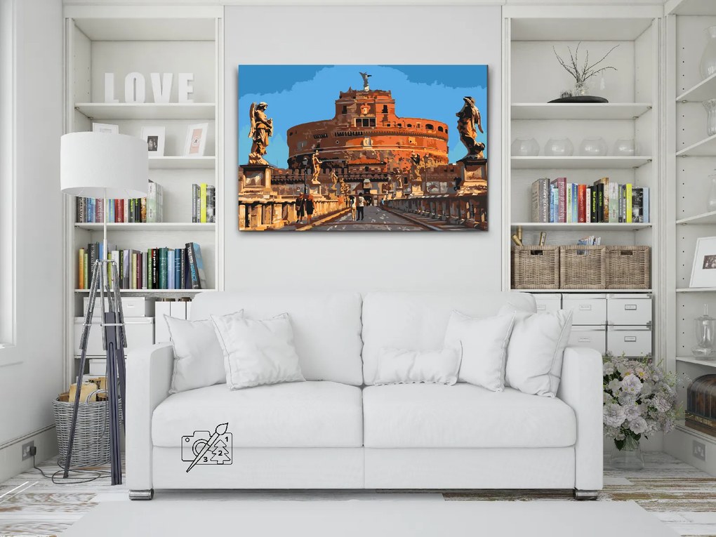 Gario Maľovanie podľa čísel Anjelský hrad v Ríme Rozmery: 120 x 80 cm, Rámovanie: S vnútorným rámom